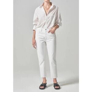 Women's Size 28 Citizens of Humanity Charlotte Straight Hi-Waisted White Jean